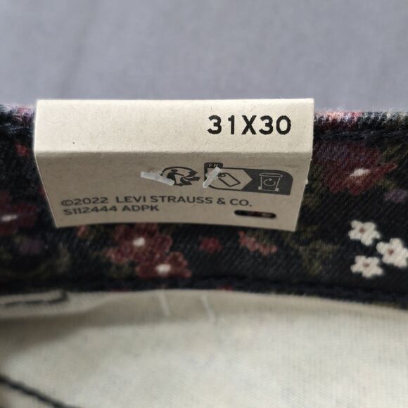 Levi's 314 Flowered Shaping Straight Jeans Size 31x30 Women's Mid Rise - Picture 12 of 16